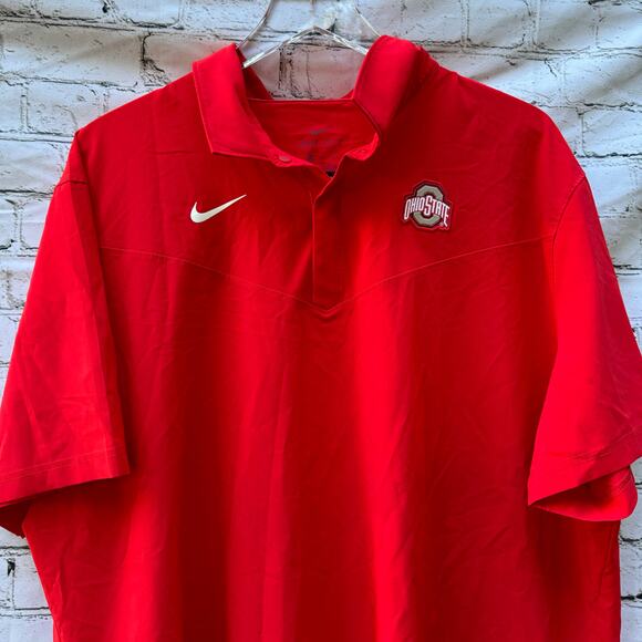 Nike Ohio State Polo On-Field Buckeyes XXL Red Sideline Polo Breathable Football - Picture 3 of 10